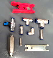 auto mist fittings union tee ball valve tubing cutter